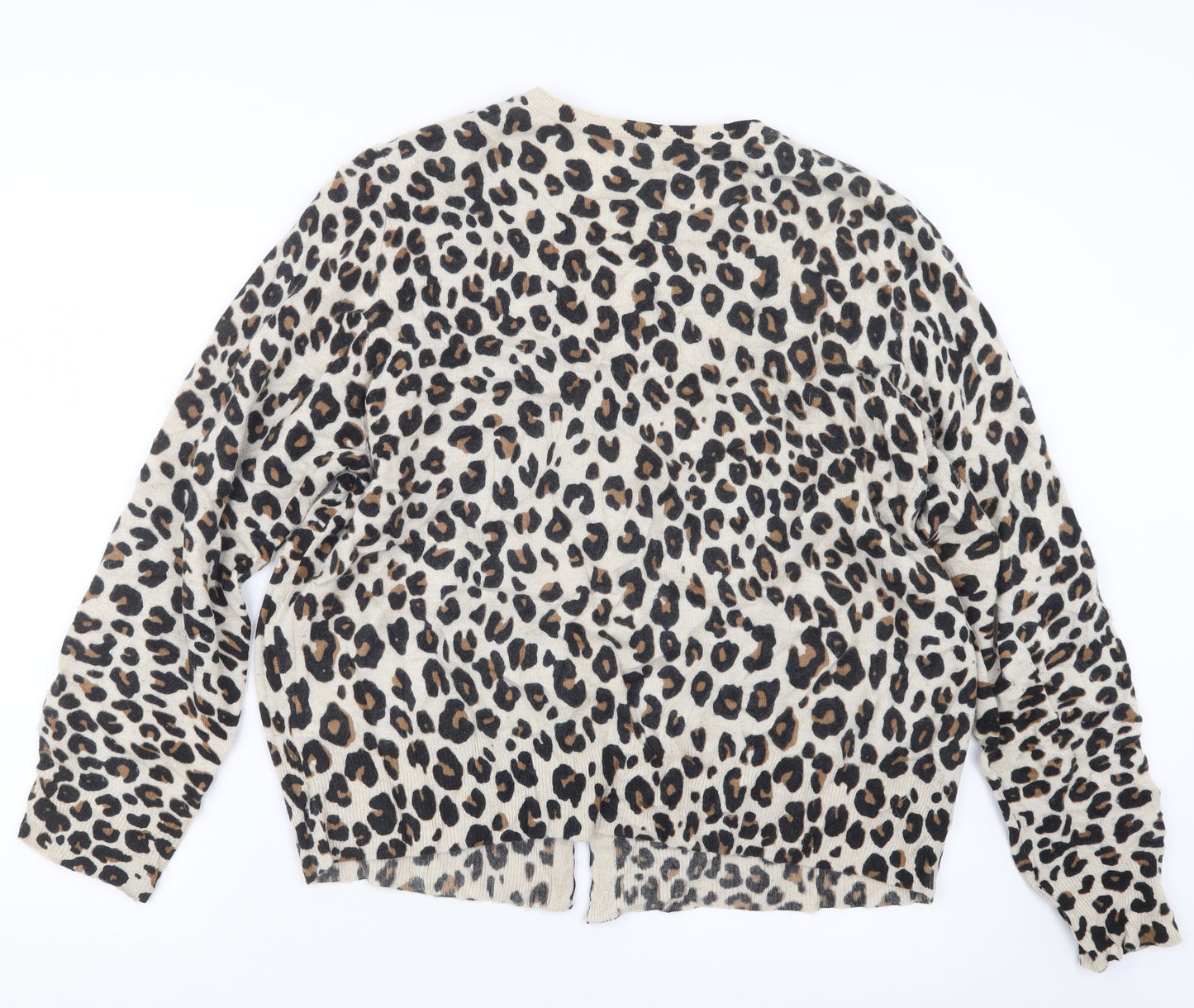 Autograph Womens Black Animal Print  Cardigan Jumper Size 22