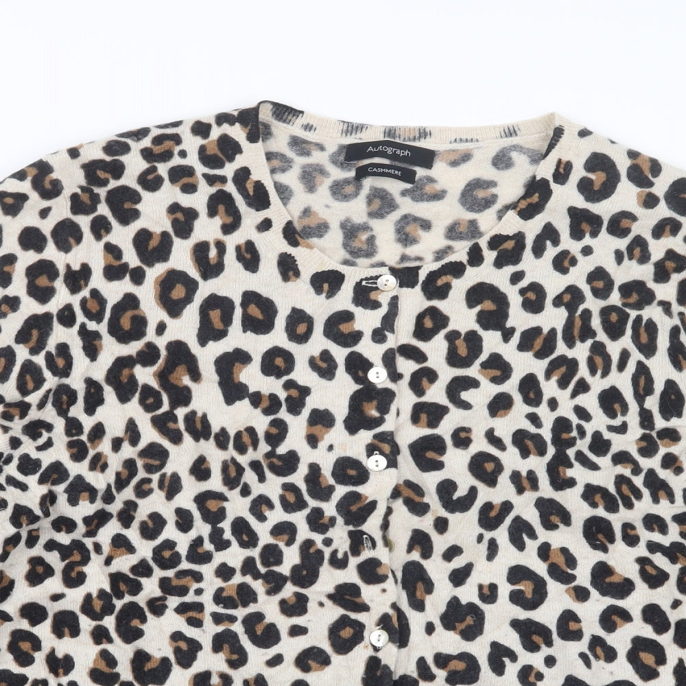Autograph Womens Black Animal Print  Cardigan Jumper Size 22