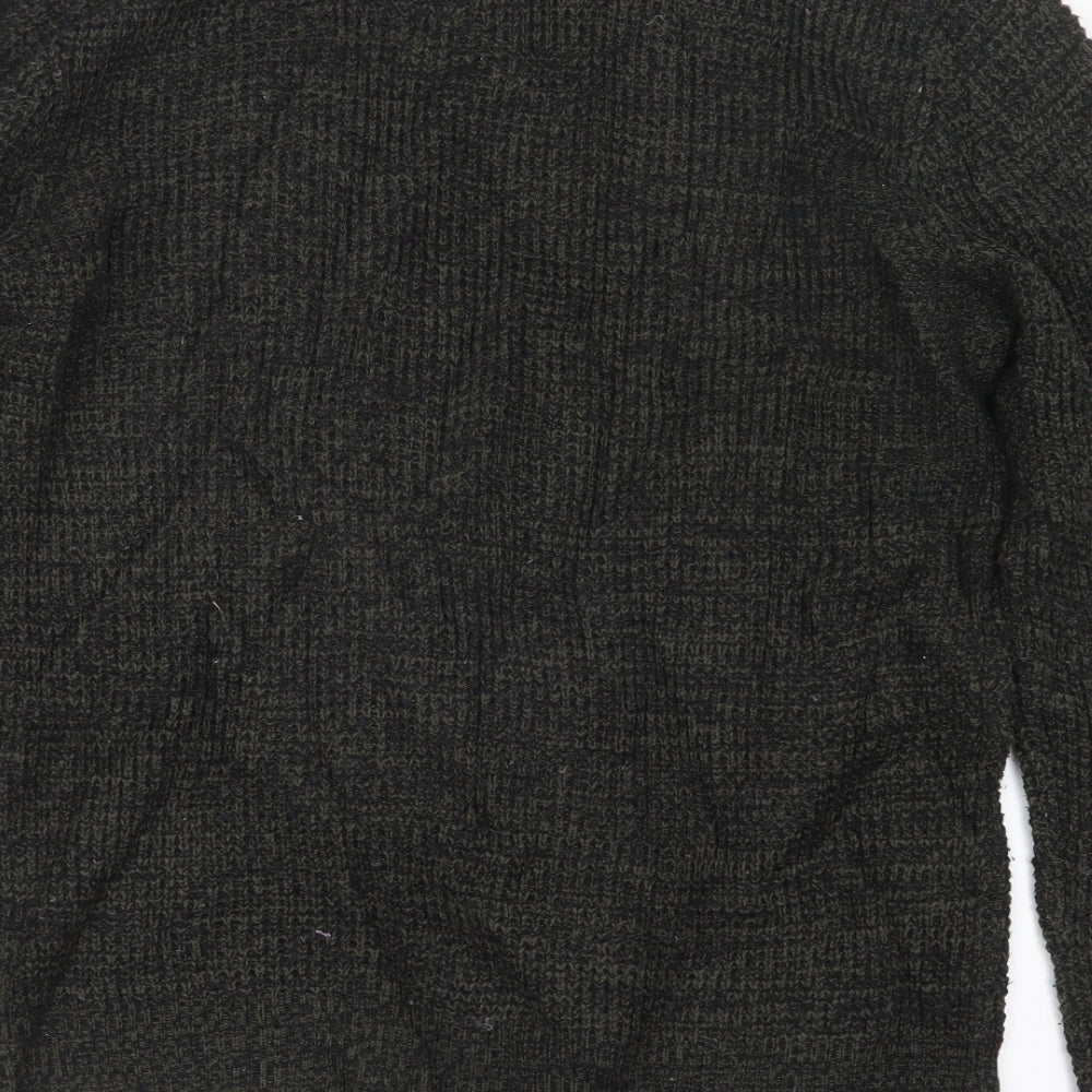 Brave Soul Mens Green  Knit Pullover Jumper Size L
