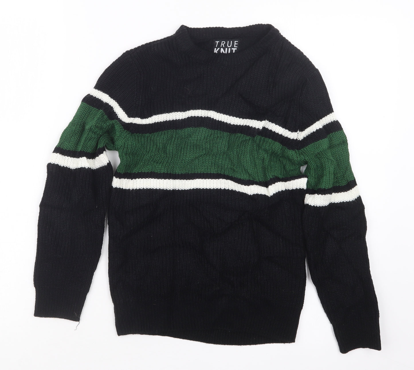 F&F Boys Black  Knit Pullover Jumper Size 7-8 Years