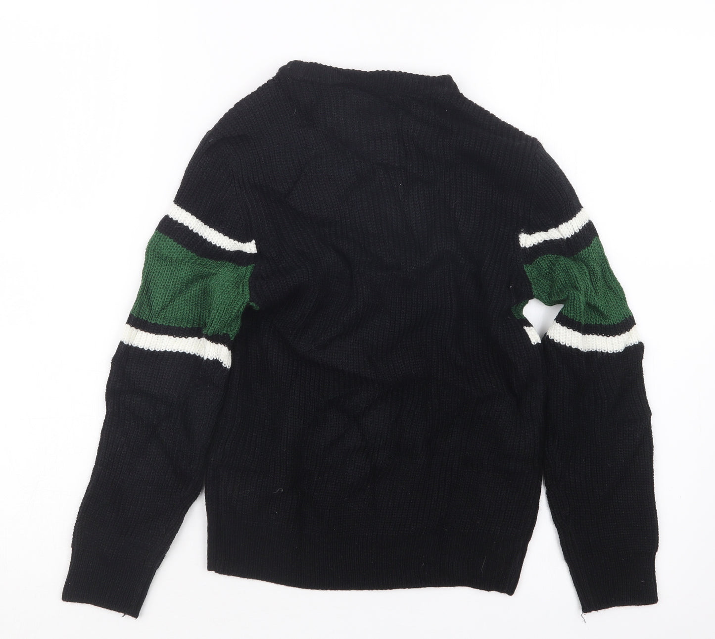 F&F Boys Black  Knit Pullover Jumper Size 7-8 Years