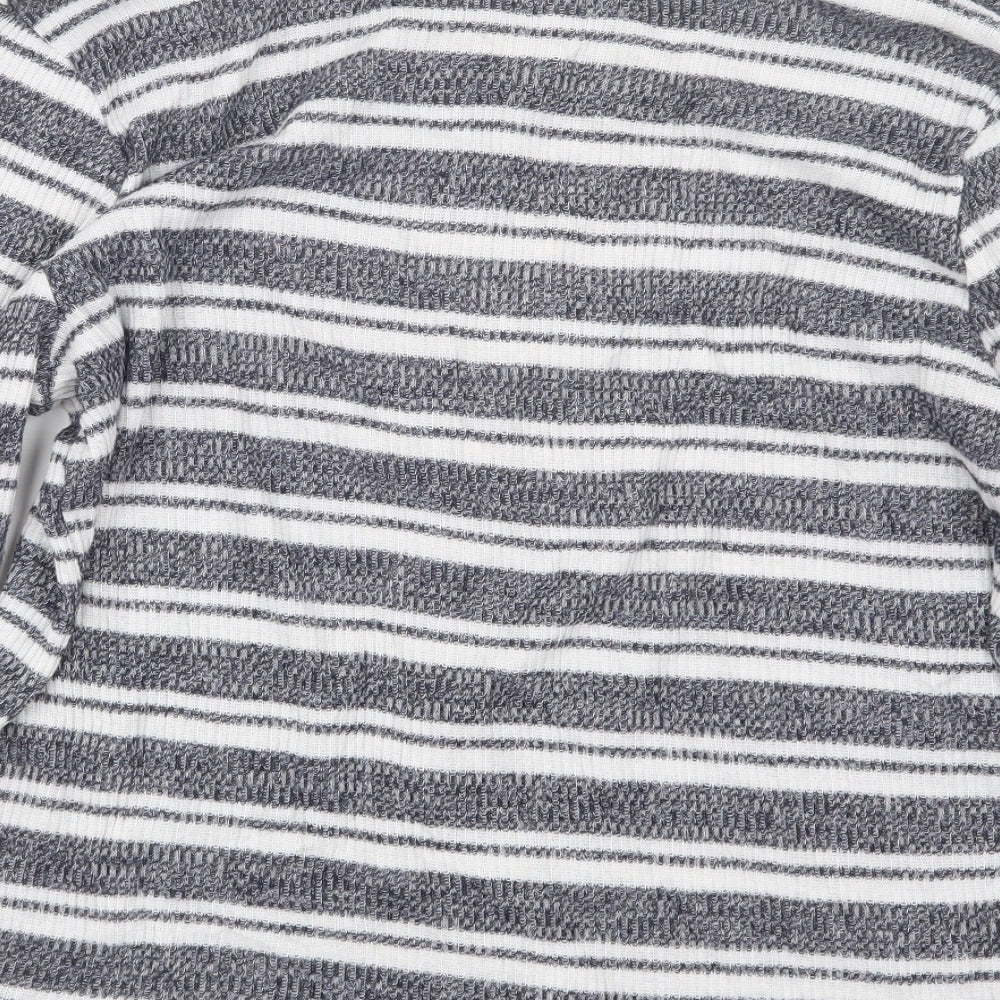 Papaya Womens Grey Striped  Pullover Jumper Size 16