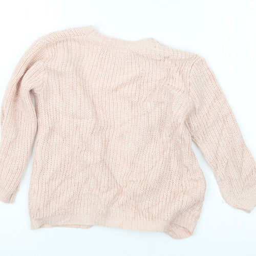 Primark Girls Pink  Knit Cardigan Jumper Size 6-7 Years