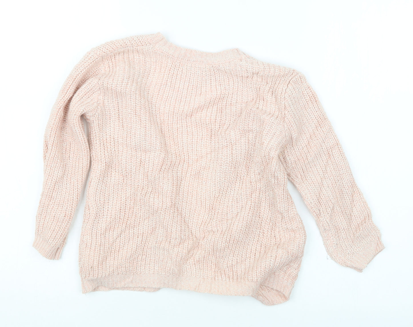 Primark Girls Pink  Knit Cardigan Jumper Size 6-7 Years