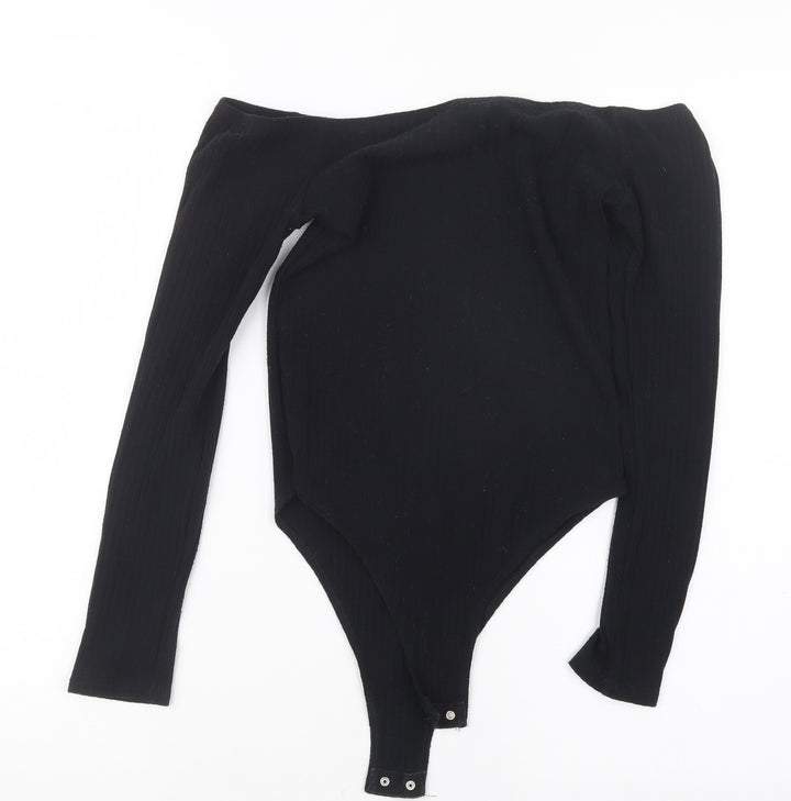 New Look Womens Black Bodysuit One-Piece Size 10