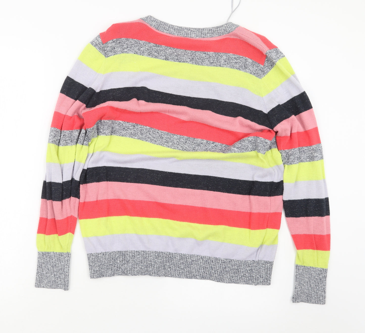 NEXT Womens Grey Striped Knit Pullover Jumper Size 18