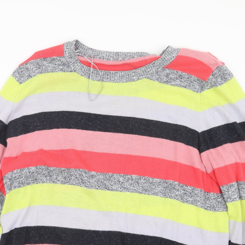 NEXT Womens Grey Striped Knit Pullover Jumper Size 18