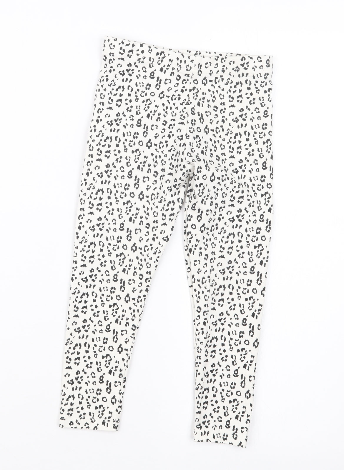 George Girls Black Animal Print  Carrot Trousers Size 4-5 Years