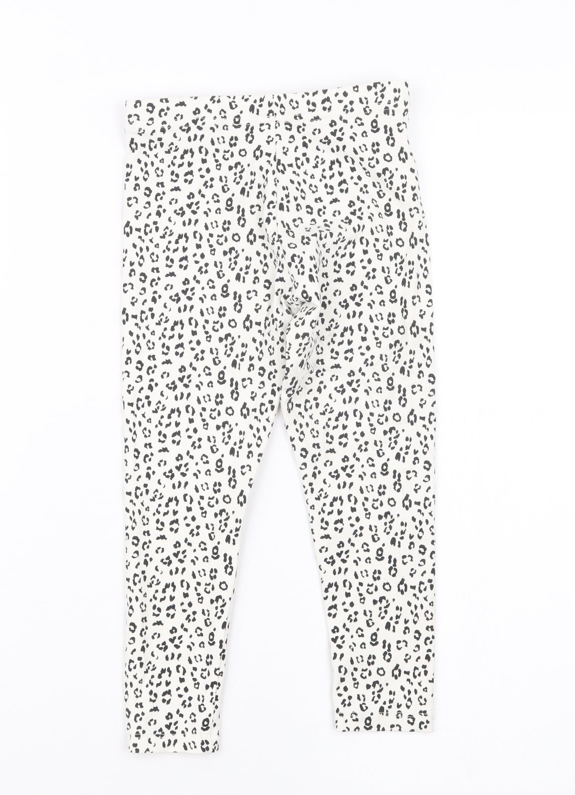 George Girls Black Animal Print  Carrot Trousers Size 4-5 Years