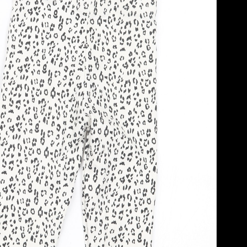 George Girls Black Animal Print  Carrot Trousers Size 4-5 Years