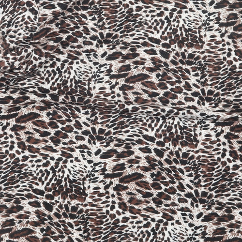 Kin Da Womens Brown Animal Print  Basic T-Shirt Size L