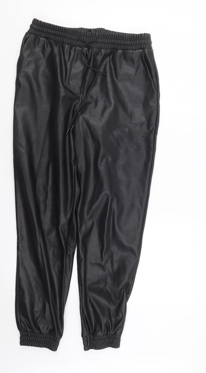 New Look Womens Black Trousers Size 10 L26.5 in