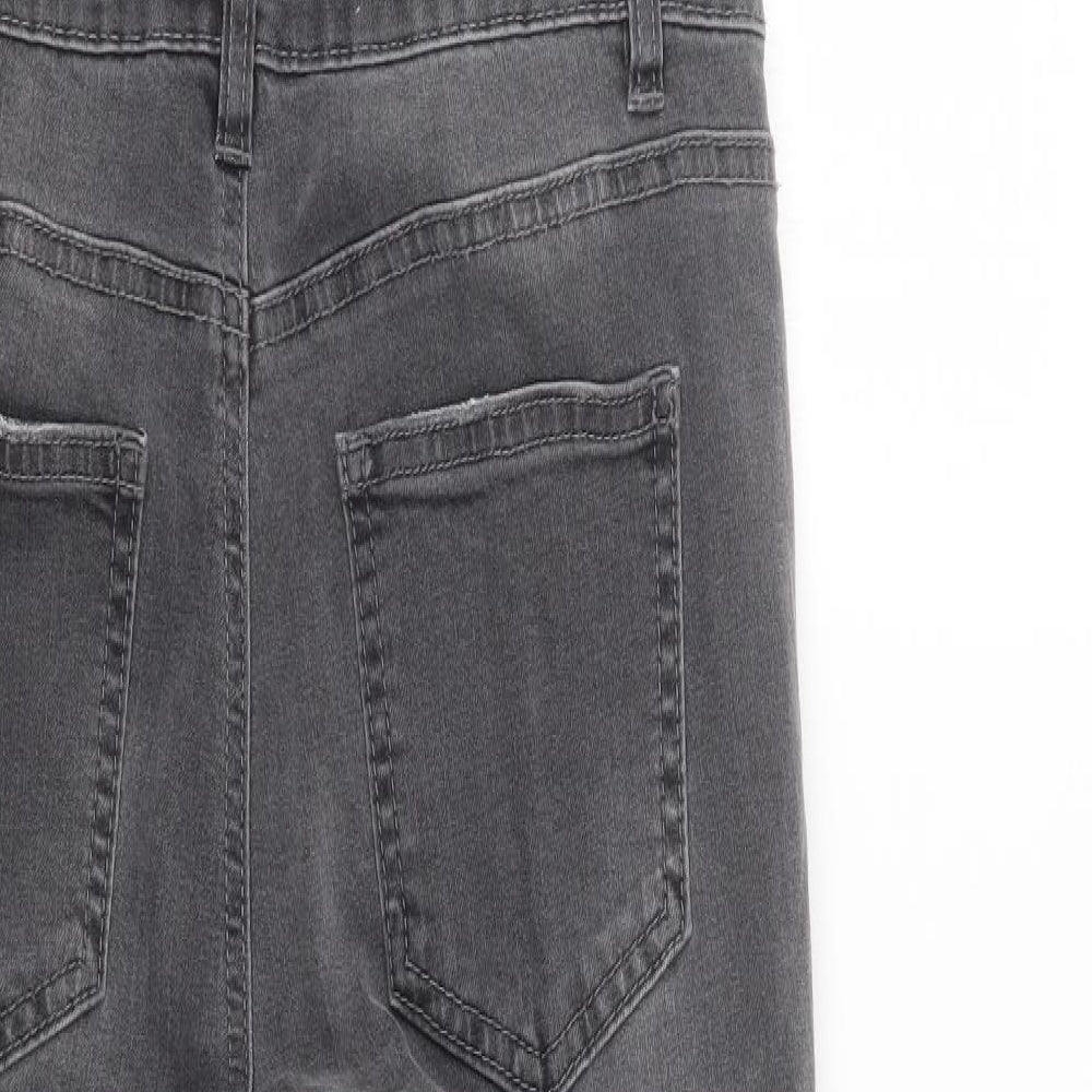 Denim Co. Womens Grey  Denim Dungaree One-Piece Size 8 L27 in