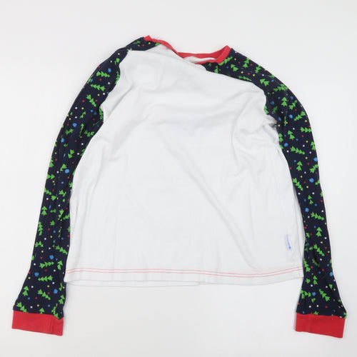 Matalan Mens White Geometric   Pyjama Top Size M  - Christmas