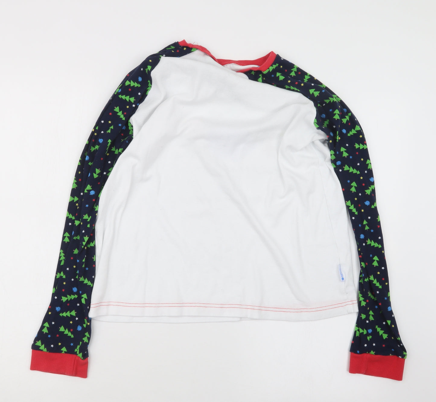 Matalan Mens White Geometric   Pyjama Top Size M  - Christmas