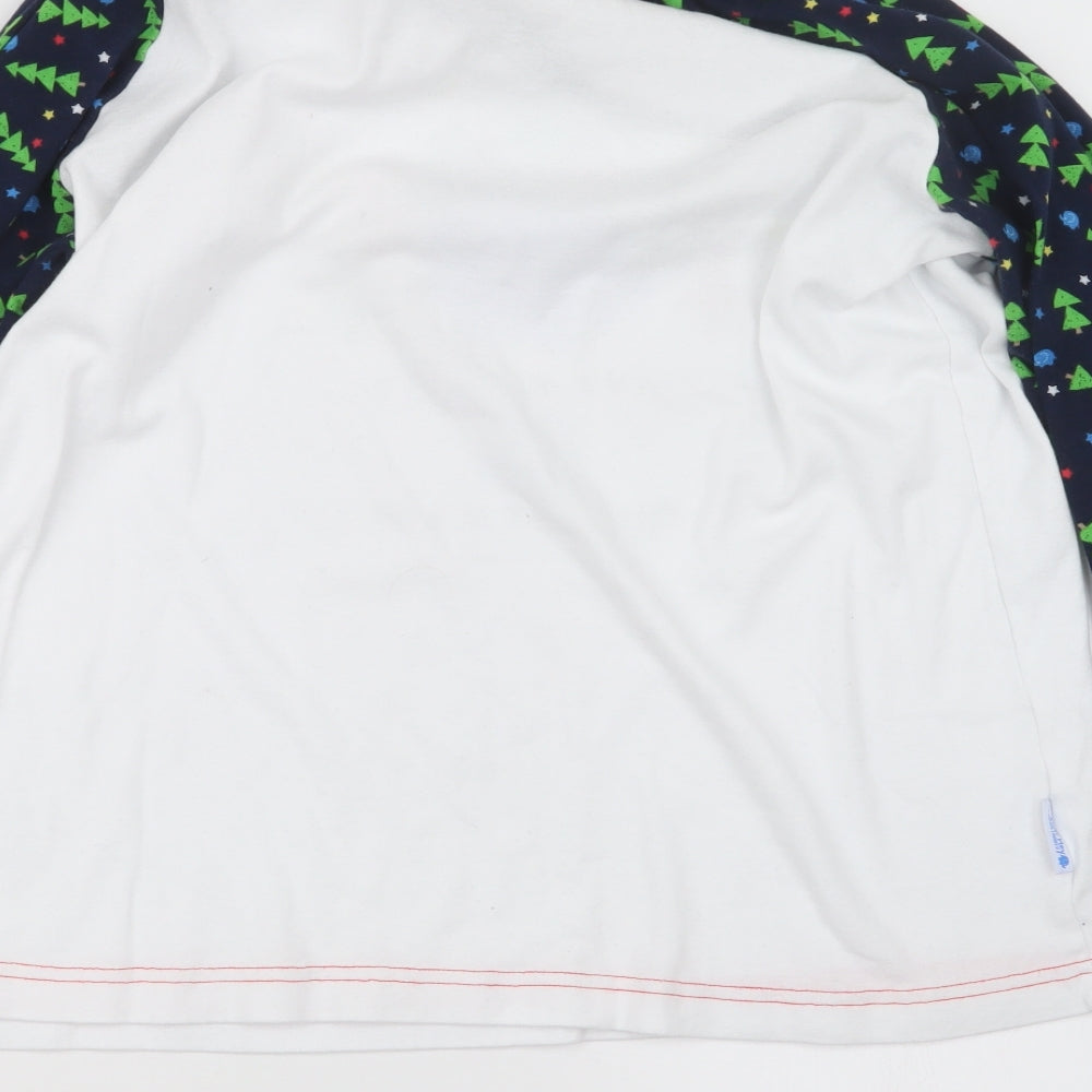 Matalan Mens White Geometric   Pyjama Top Size M  - Christmas