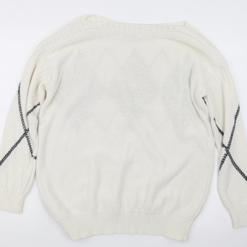NEXT Womens White  Knit Pullover Jumper Size 12