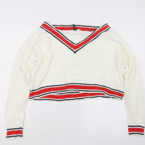 Divided by H&M Womens White  Knit Pullover Jumper Size M