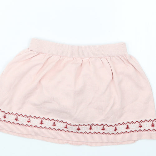 Primark Girls Pink  Knit A-Line Skirt Size 3-4 Years - Christmas