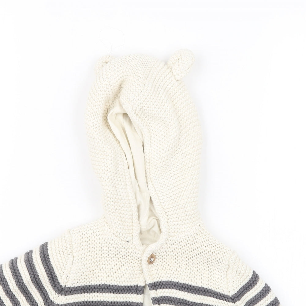 Marks and Spencer Boys Grey  Knit Cardigan Jumper Size 6-9 Months