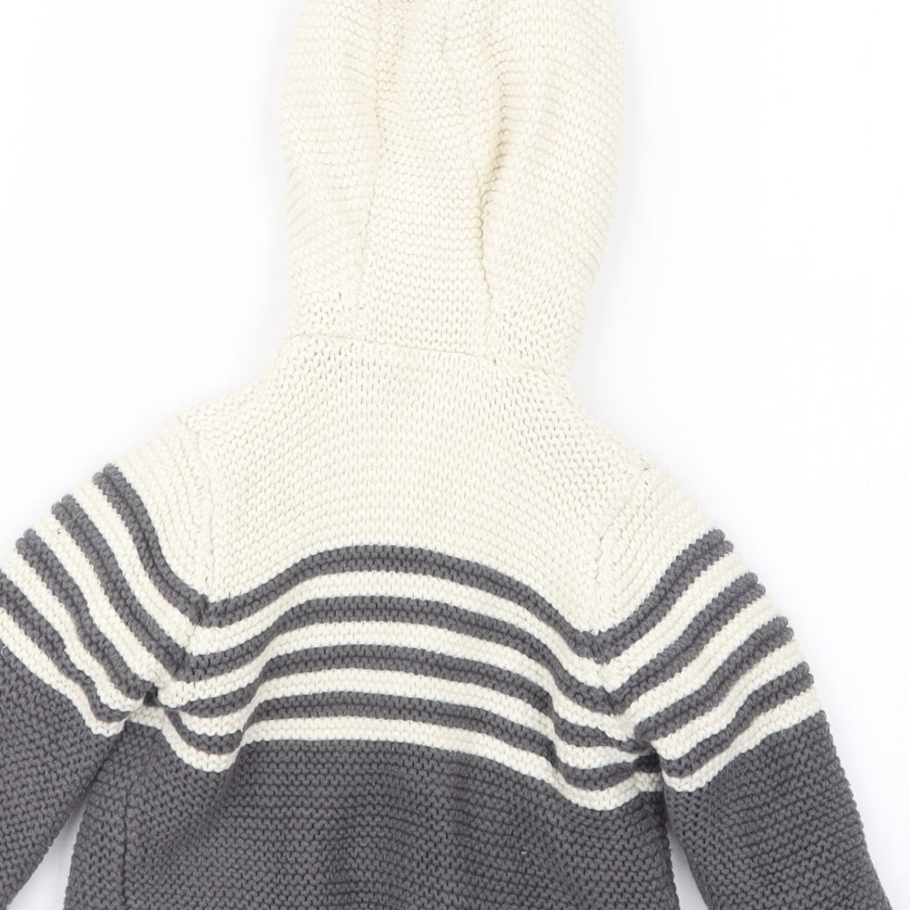 Marks and Spencer Boys Grey  Knit Cardigan Jumper Size 6-9 Months