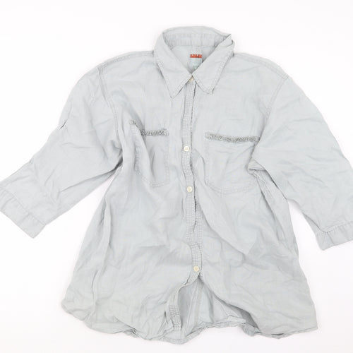 DIDI Womens Grey   Basic Button-Up Size S