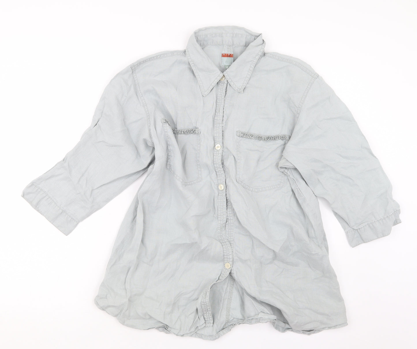 DIDI Womens Grey   Basic Button-Up Size S