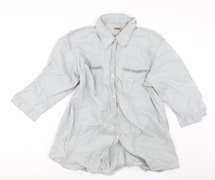 DIDI Womens Grey   Basic Button-Up Size S