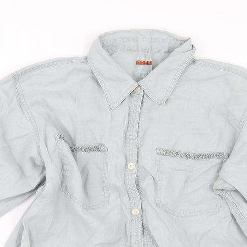 DIDI Womens Grey   Basic Button-Up Size S