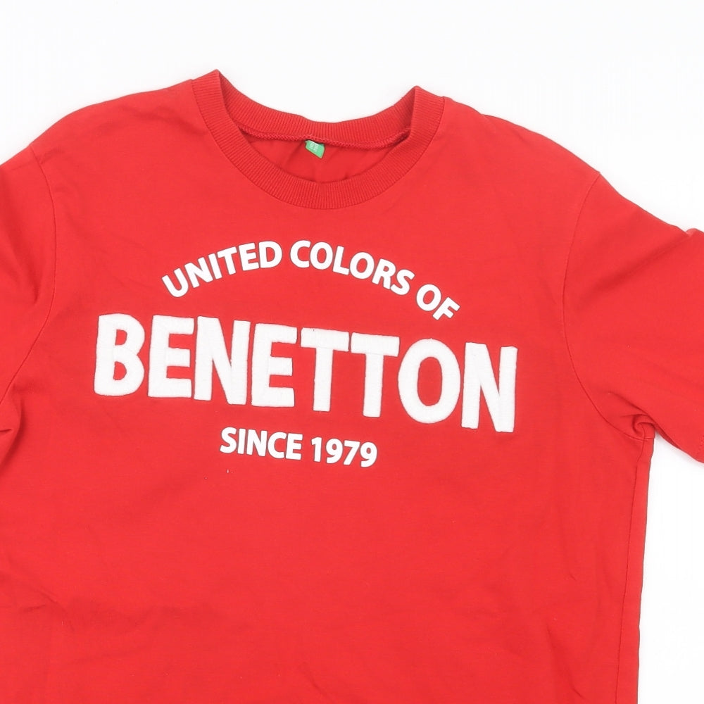 United Colors of Benetton Boys Red   Basic T-Shirt Size 10-11 Years