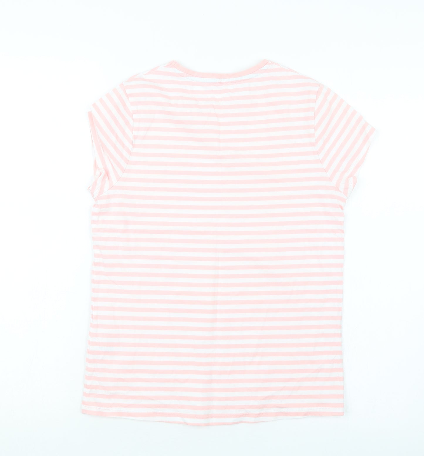 George Girls Pink Striped  Basic T-Shirt Size 12-13 Years