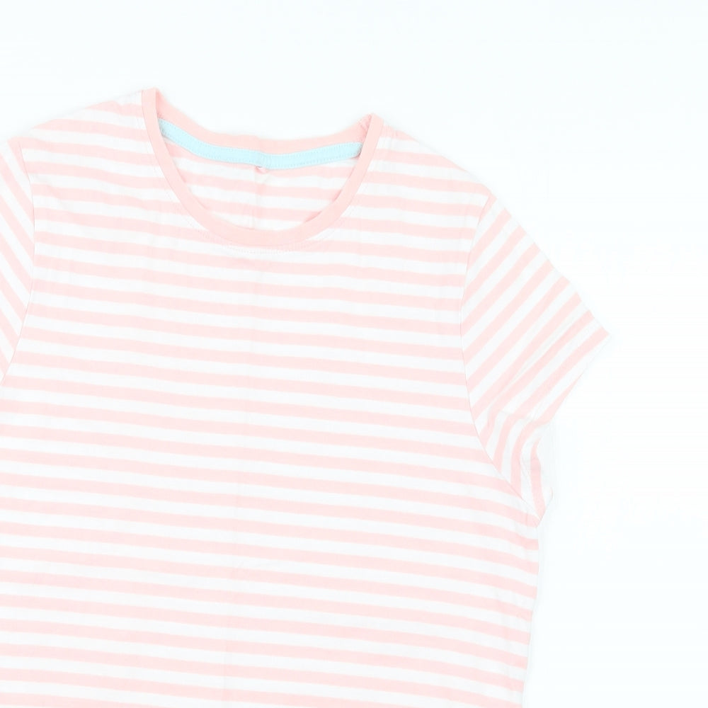 George Girls Pink Striped  Basic T-Shirt Size 12-13 Years