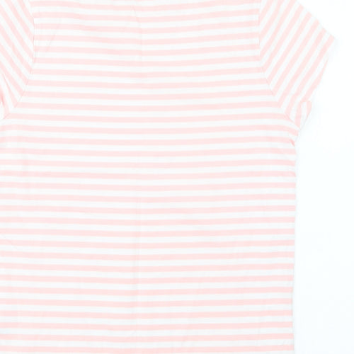 George Girls Pink Striped  Basic T-Shirt Size 12-13 Years