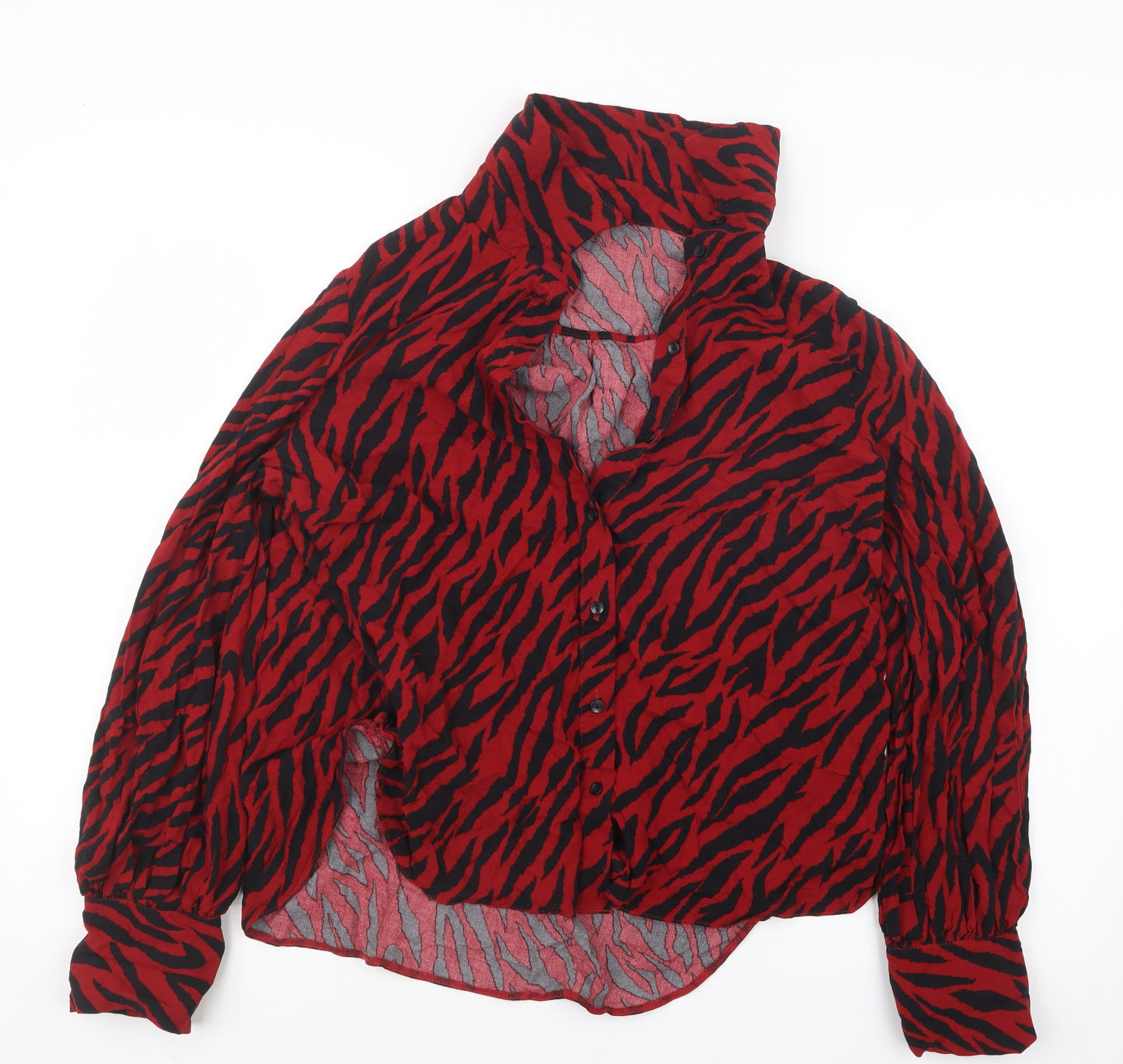 George Womens Red Geometric  Basic Button-Up Size 18