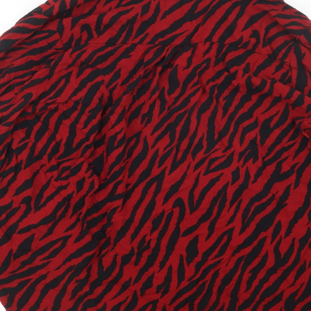 George Womens Red Geometric  Basic Button-Up Size 18