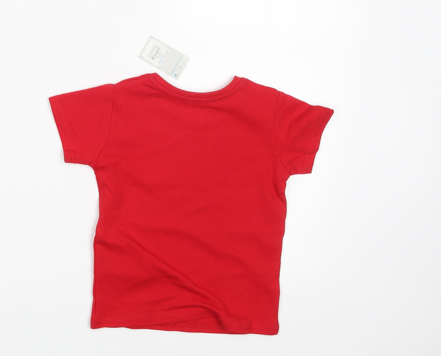 Primark Boys Red   Basic T-Shirt Size 12-18 Months