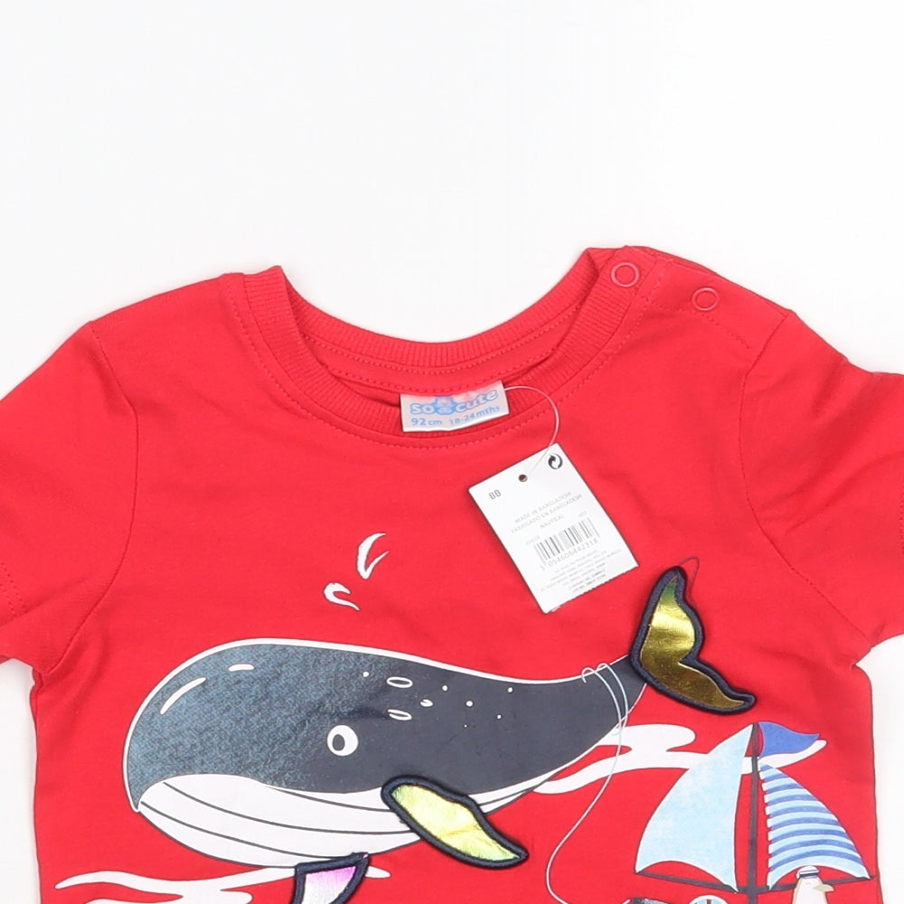 Pep & Co. Baby Red   Basic T-Shirt Size 18-24 Months