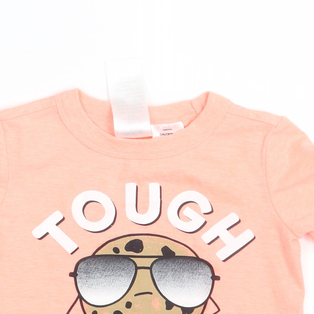 OshKosh  Baby Orange   Basic T-Shirt Size 18-24 Months  - Tough Cookie