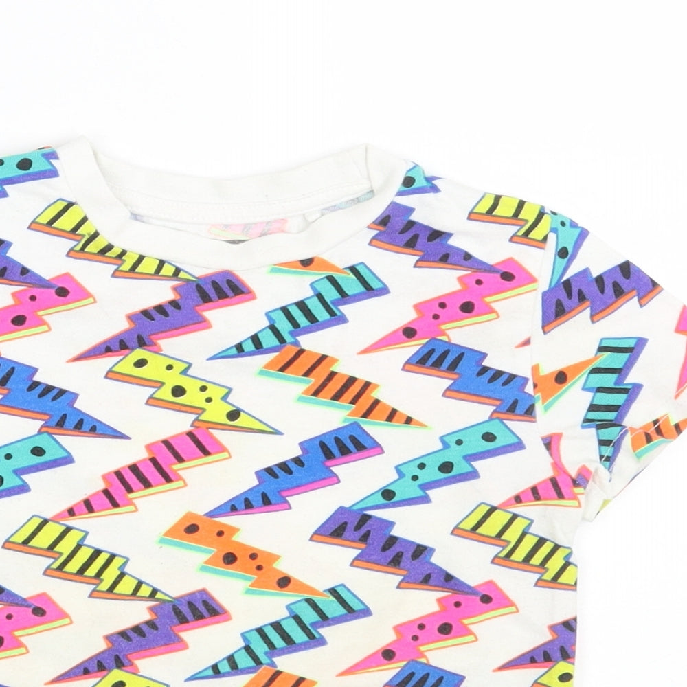 NEXT Girls Multicoloured Geometric  Basic T-Shirt Size 2-3 Years