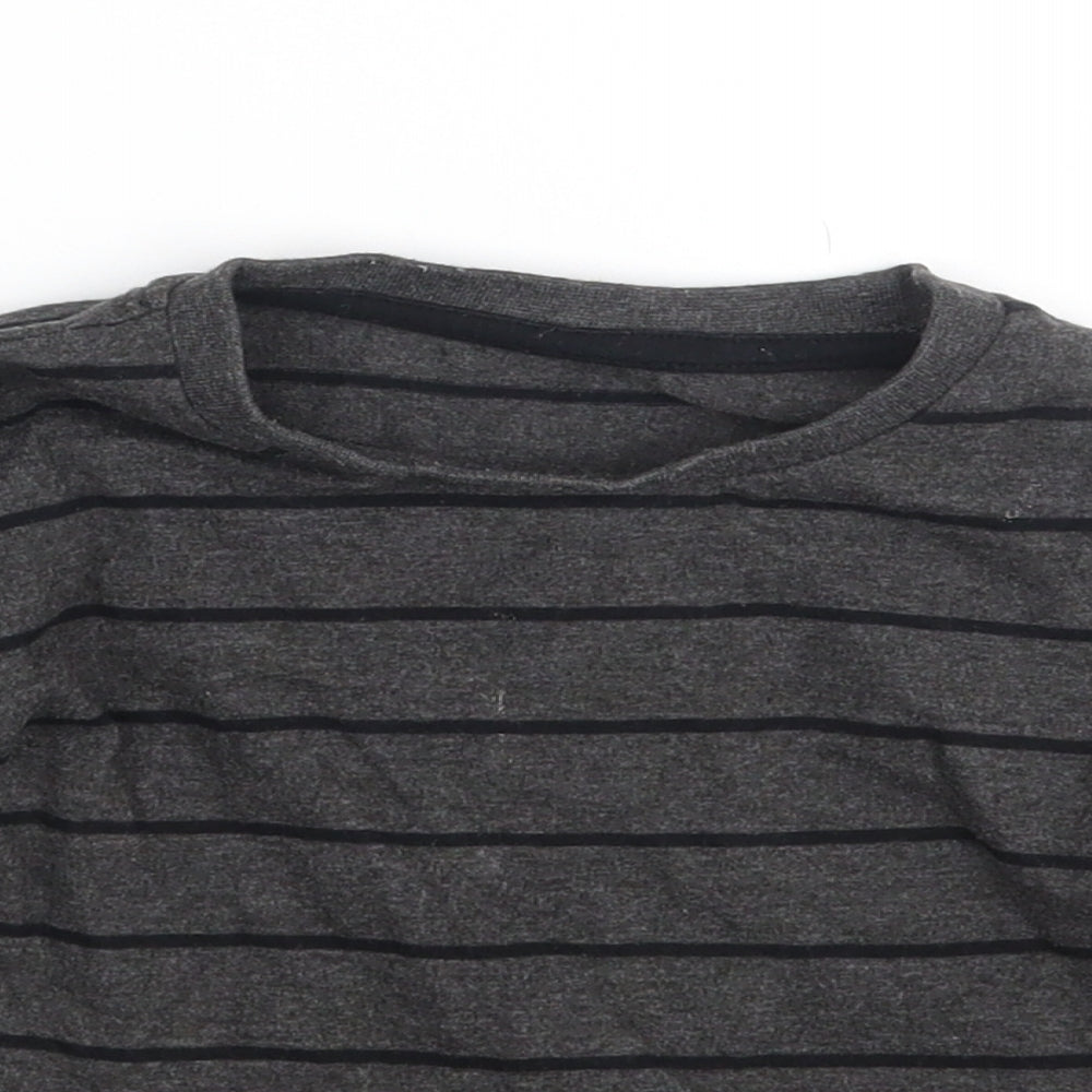 Matalan Boys Grey Striped  Basic T-Shirt Size 12-18 Months
