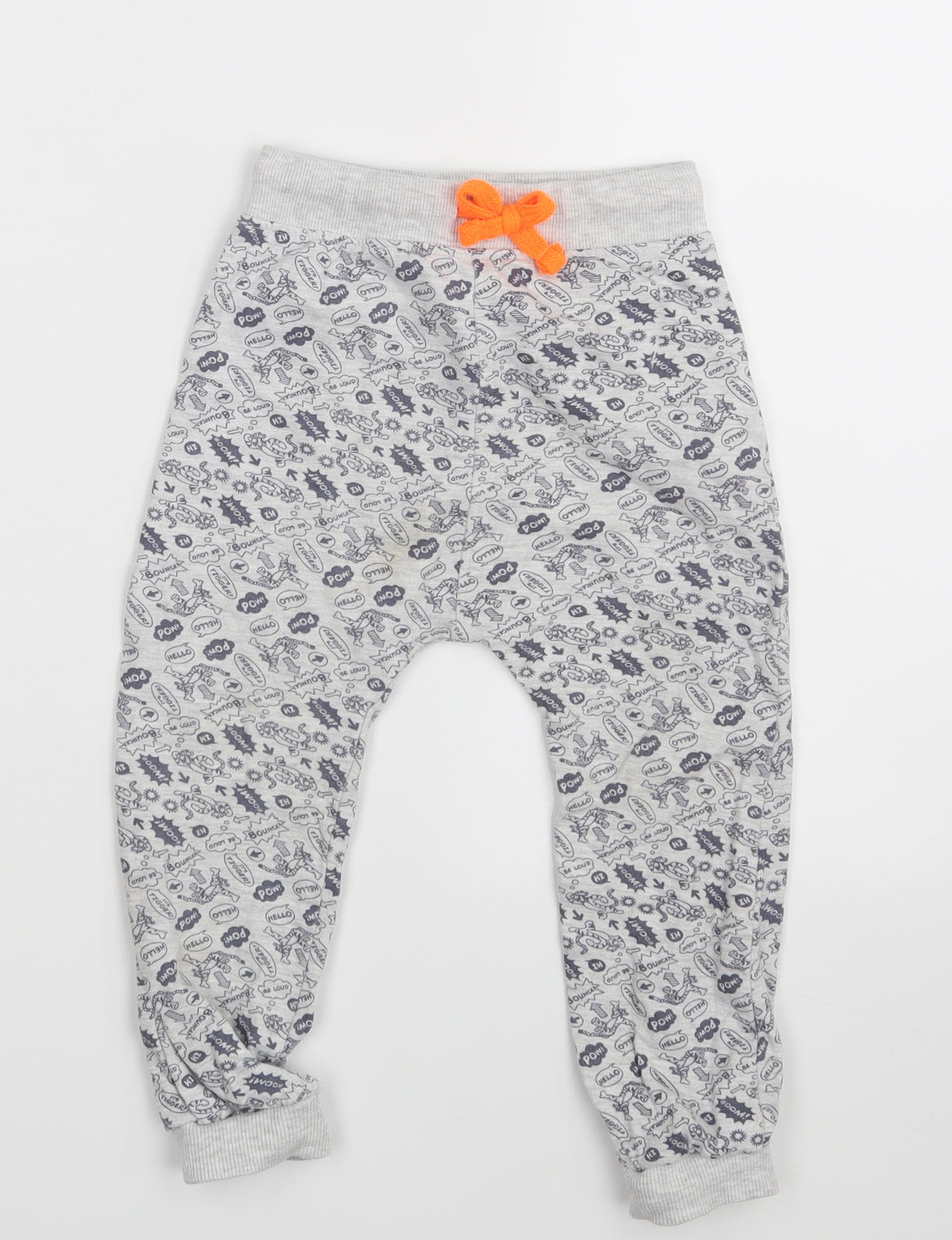 Disney Boys White Animal Print  Jogger Leggings Size 18-24 Months  - Waist 18in; Inside leg 12in