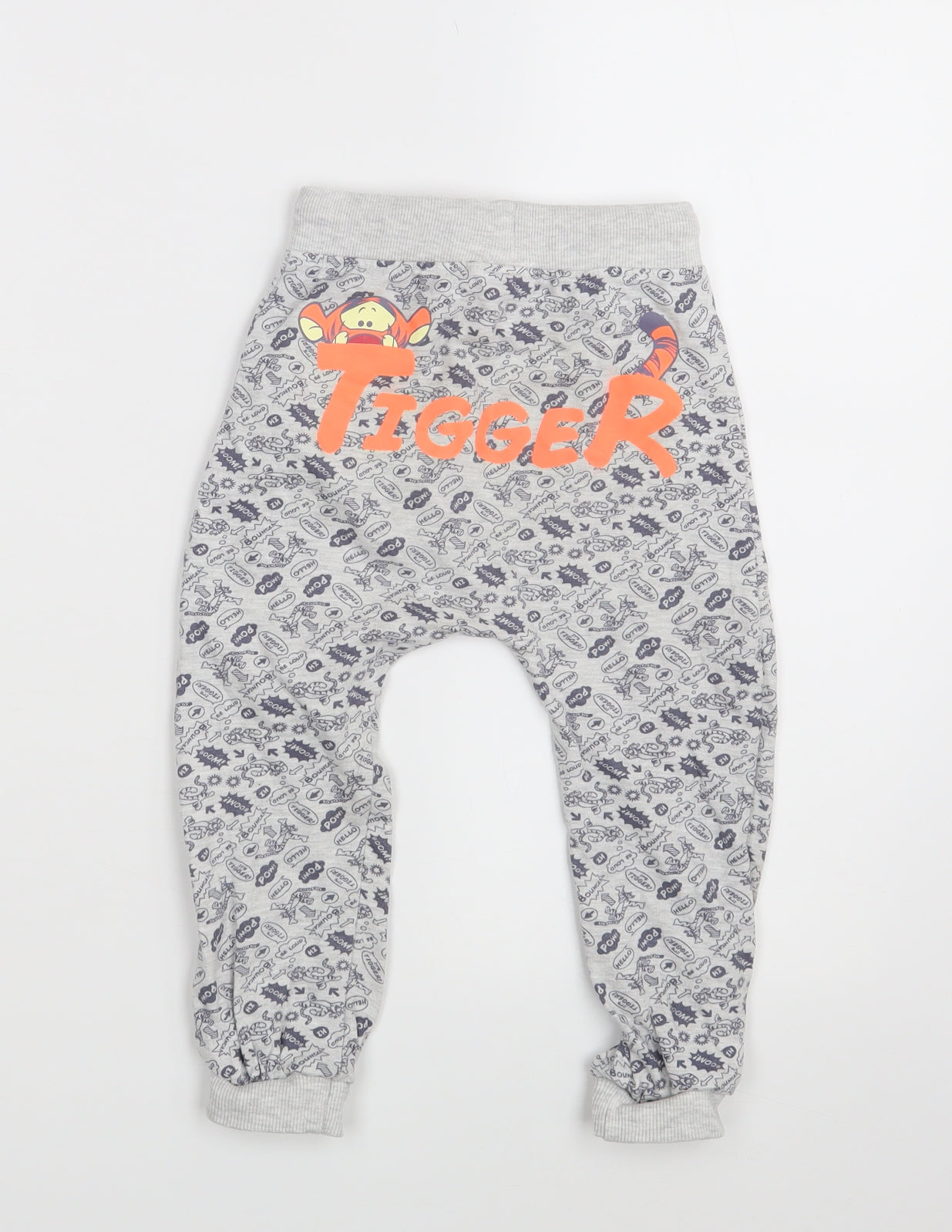 Disney Boys White Animal Print  Jogger Leggings Size 18-24 Months  - Waist 18in; Inside leg 12in