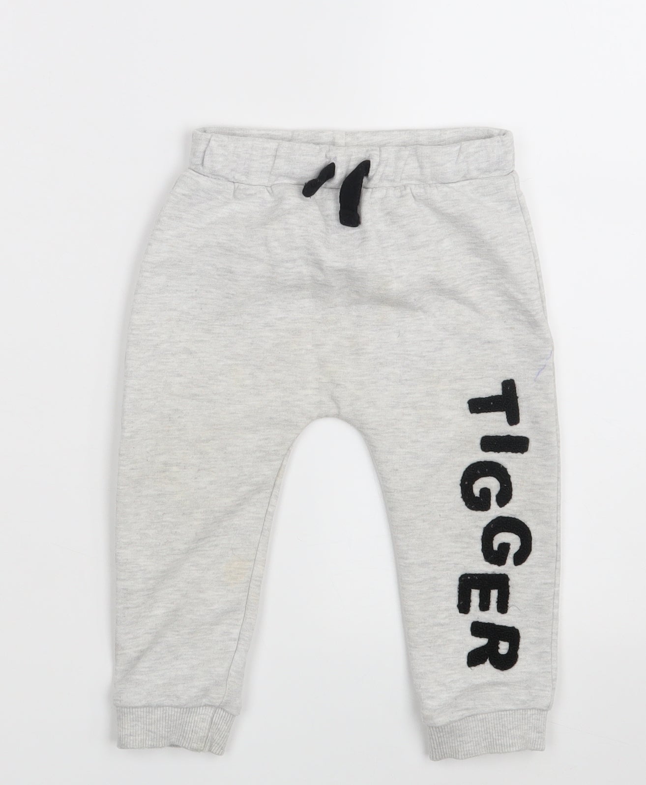 F&F Boys White   Jogger Leggings Size 12-18 Months  - Waist 18in; Inside  leg 11in