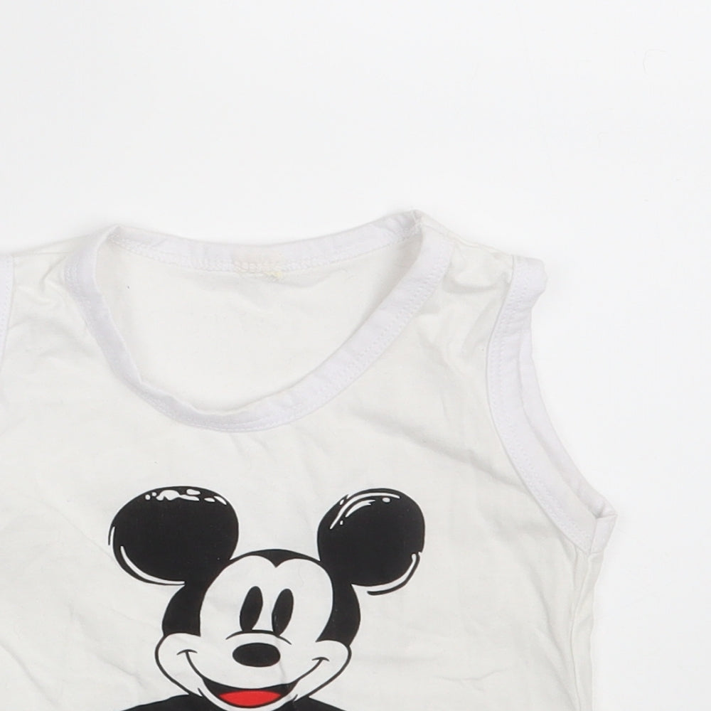 Preworn Baby White   Basic Tank Size 12-18 Months  - Disney