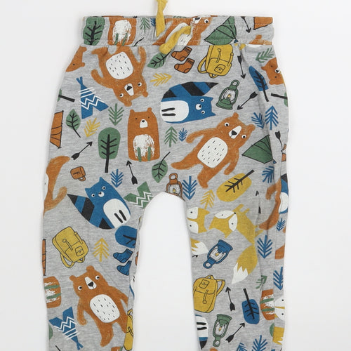 So Cute Baby Grey Animal Print  Jogger Leggings Size 12-18 Months  - Waist 18in; Inside  leg 9in