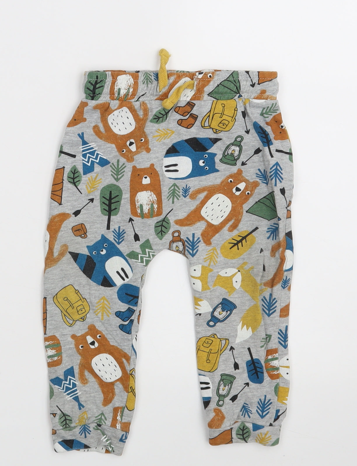 So Cute Baby Grey Animal Print  Jogger Leggings Size 12-18 Months  - Waist 18in; Inside  leg 9in