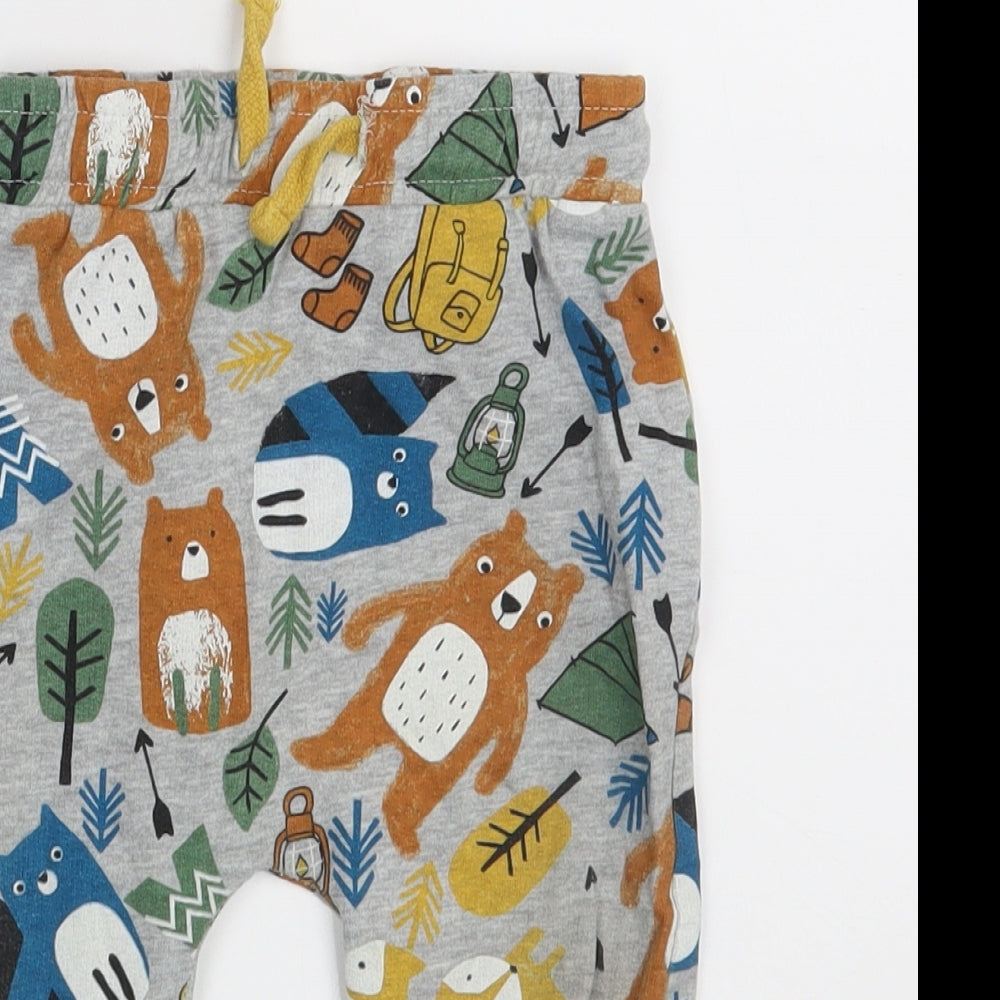 So Cute Baby Grey Animal Print  Jogger Leggings Size 12-18 Months  - Waist 18in; Inside  leg 9in
