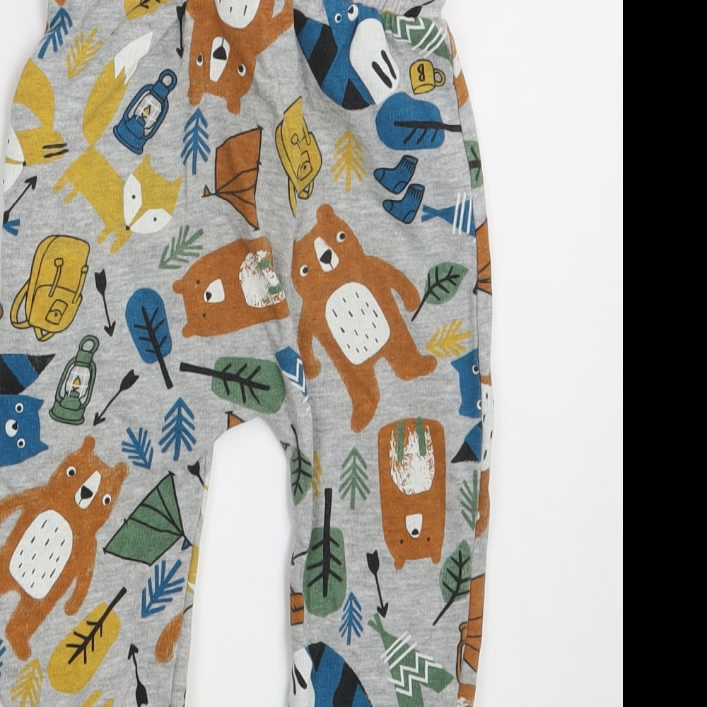 So Cute Baby Grey Animal Print  Jogger Leggings Size 12-18 Months  - Waist 18in; Inside  leg 9in