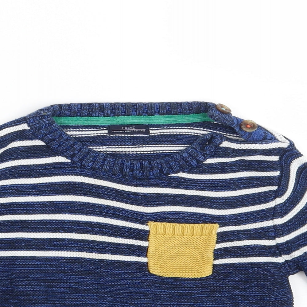 NEXT Baby Blue Striped Knit Pullover Jumper Size 12-18 Months