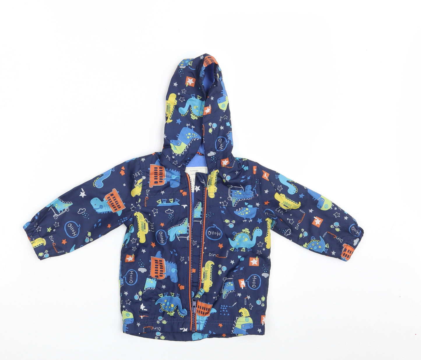 George Baby Blue Animal Print  Rain Coat Coat Size 9-12 Months